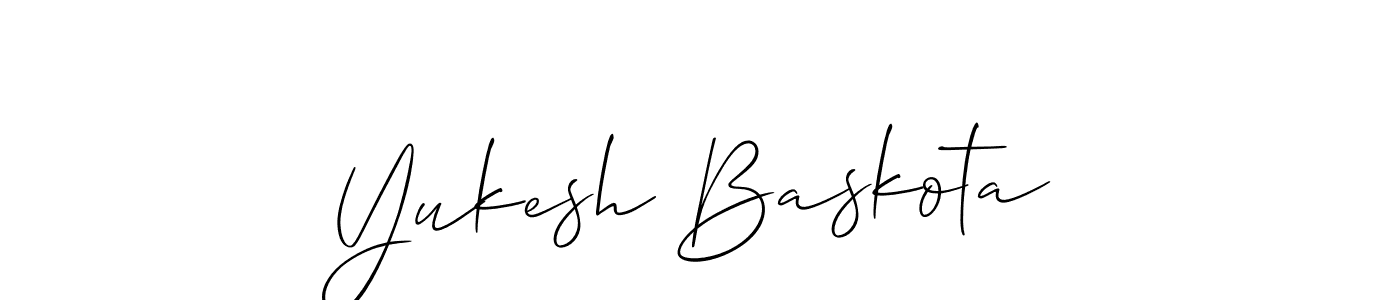 if you are searching for the best signature style for your name Yukesh Baskota. so please give up your signature search. here we have designed multiple signature styles  using Allison_Script. Yukesh Baskota signature style 2 images and pictures png