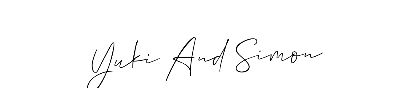 Once you've used our free online signature maker to create your best signature Allison_Script style, it's time to enjoy all of the benefits that Yuki And Simon name signing documents. Yuki And Simon signature style 2 images and pictures png