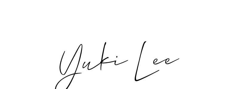 Yuki Lee stylish signature style. Best Handwritten Sign (Allison_Script) for my name. Handwritten Signature Collection Ideas for my name Yuki Lee. Yuki Lee signature style 2 images and pictures png