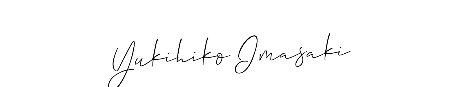 It looks lik you need a new signature style for name Yukihiko Imasaki. Design unique handwritten (Allison_Script) signature with our free signature maker in just a few clicks. Yukihiko Imasaki signature style 2 images and pictures png