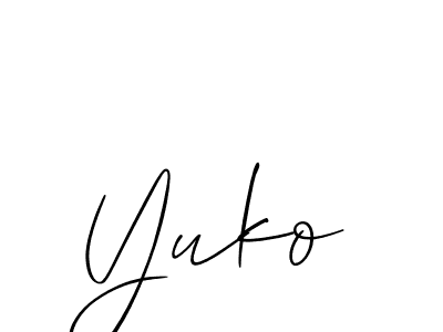 Similarly Allison_Script is the best handwritten signature design. Signature creator online .You can use it as an online autograph creator for name Yuko. Yuko signature style 2 images and pictures png