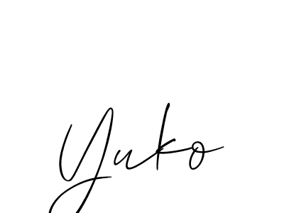 Yuko stylish signature style. Best Handwritten Sign (Allison_Script) for my name. Handwritten Signature Collection Ideas for my name Yuko. Yuko signature style 2 images and pictures png