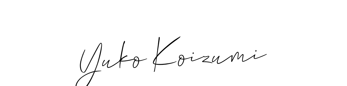 Create a beautiful signature design for name Yuko Koizumi. With this signature (Allison_Script) fonts, you can make a handwritten signature for free. Yuko Koizumi signature style 2 images and pictures png