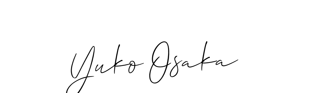 Also You can easily find your signature by using the search form. We will create Yuko Osaka name handwritten signature images for you free of cost using Allison_Script sign style. Yuko Osaka signature style 2 images and pictures png