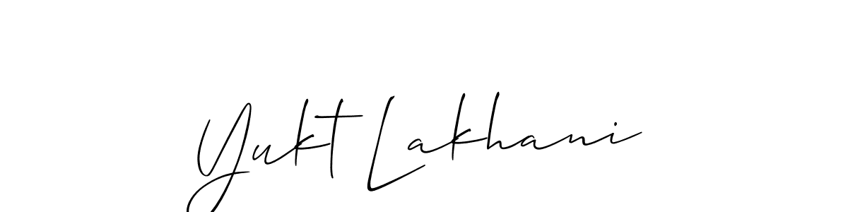 Create a beautiful signature design for name Yukt Lakhani. With this signature (Allison_Script) fonts, you can make a handwritten signature for free. Yukt Lakhani signature style 2 images and pictures png