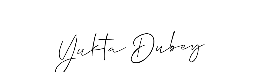 How to Draw Yukta Dubey signature style? Allison_Script is a latest design signature styles for name Yukta Dubey. Yukta Dubey signature style 2 images and pictures png