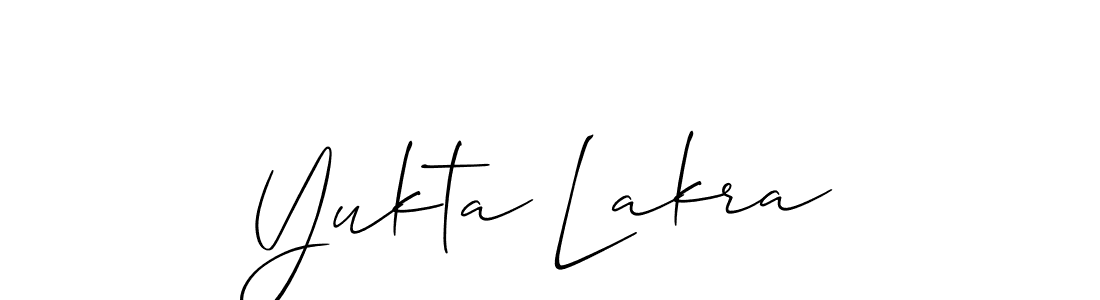 How to make Yukta Lakra signature? Allison_Script is a professional autograph style. Create handwritten signature for Yukta Lakra name. Yukta Lakra signature style 2 images and pictures png