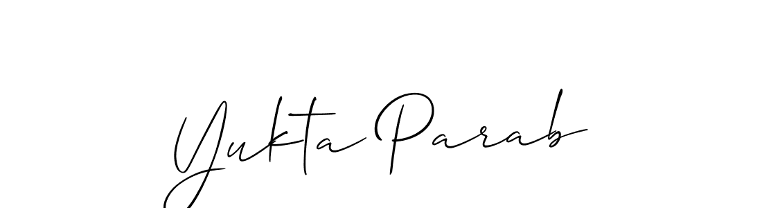 Design your own signature with our free online signature maker. With this signature software, you can create a handwritten (Allison_Script) signature for name Yukta Parab. Yukta Parab signature style 2 images and pictures png