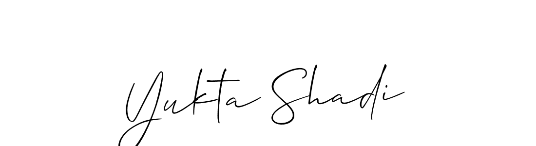 Create a beautiful signature design for name Yukta Shadi. With this signature (Allison_Script) fonts, you can make a handwritten signature for free. Yukta Shadi signature style 2 images and pictures png