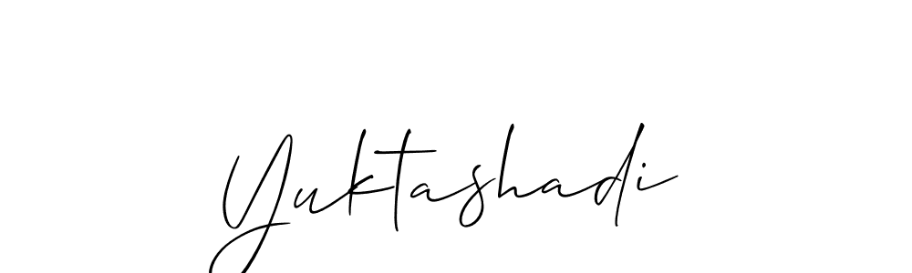 Yuktashadi stylish signature style. Best Handwritten Sign (Allison_Script) for my name. Handwritten Signature Collection Ideas for my name Yuktashadi. Yuktashadi signature style 2 images and pictures png