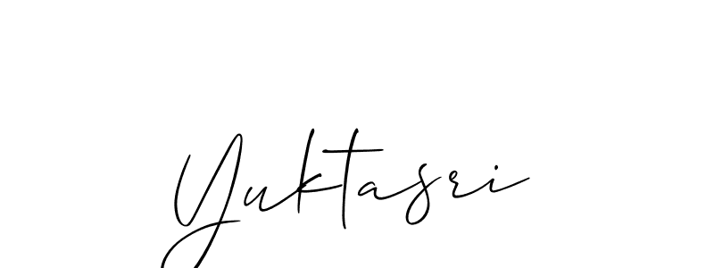 How to make Yuktasri name signature. Use Allison_Script style for creating short signs online. This is the latest handwritten sign. Yuktasri signature style 2 images and pictures png