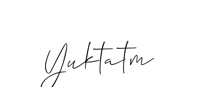 You should practise on your own different ways (Allison_Script) to write your name (Yuktatm) in signature. don't let someone else do it for you. Yuktatm signature style 2 images and pictures png