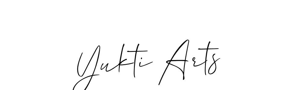 Make a beautiful signature design for name Yukti Arts. With this signature (Allison_Script) style, you can create a handwritten signature for free. Yukti Arts signature style 2 images and pictures png
