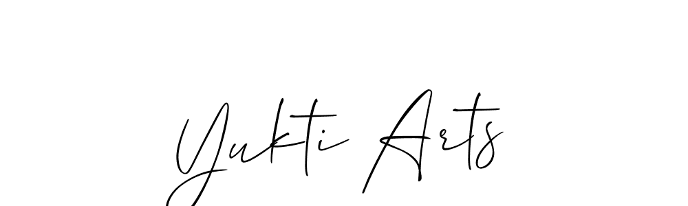 Make a beautiful signature design for name Yukti Arts. With this signature (Allison_Script) style, you can create a handwritten signature for free. Yukti Arts signature style 2 images and pictures png