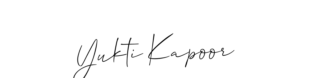 Design your own signature with our free online signature maker. With this signature software, you can create a handwritten (Allison_Script) signature for name Yukti Kapoor. Yukti Kapoor signature style 2 images and pictures png