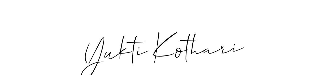 You should practise on your own different ways (Allison_Script) to write your name (Yukti Kothari) in signature. don't let someone else do it for you. Yukti Kothari signature style 2 images and pictures png