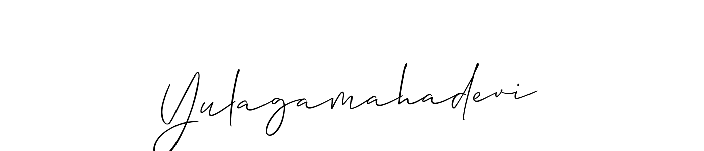 How to make Yulagamahadevi signature? Allison_Script is a professional autograph style. Create handwritten signature for Yulagamahadevi name. Yulagamahadevi signature style 2 images and pictures png