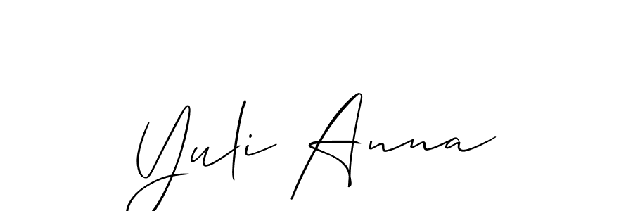 Make a beautiful signature design for name Yuli Anna. With this signature (Allison_Script) style, you can create a handwritten signature for free. Yuli Anna signature style 2 images and pictures png