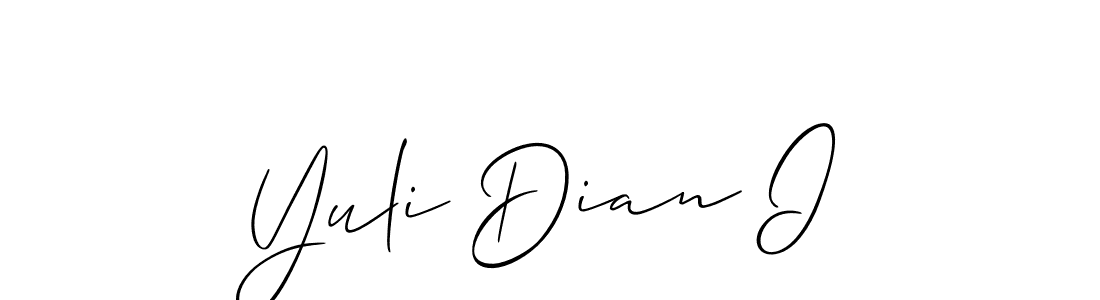 Design your own signature with our free online signature maker. With this signature software, you can create a handwritten (Allison_Script) signature for name Yuli Dian I. Yuli Dian I signature style 2 images and pictures png