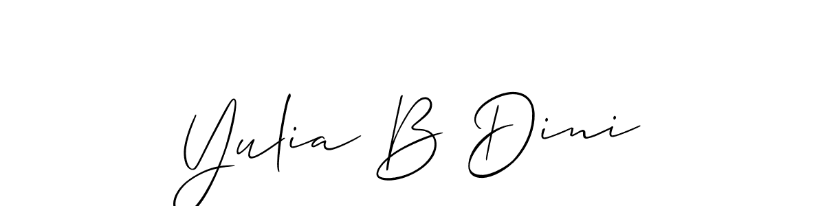 How to Draw Yulia B Dini signature style? Allison_Script is a latest design signature styles for name Yulia B Dini. Yulia B Dini signature style 2 images and pictures png