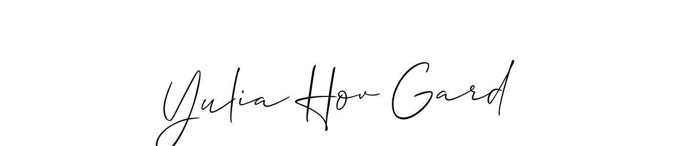 if you are searching for the best signature style for your name Yulia Hov Gard. so please give up your signature search. here we have designed multiple signature styles  using Allison_Script. Yulia Hov Gard signature style 2 images and pictures png