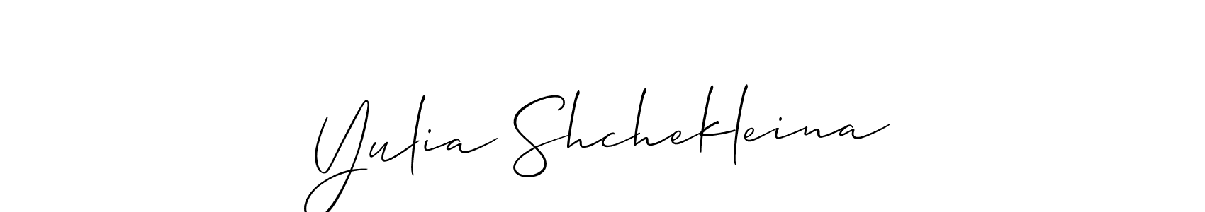 Design your own signature with our free online signature maker. With this signature software, you can create a handwritten (Allison_Script) signature for name Yulia Shchekleina. Yulia Shchekleina signature style 2 images and pictures png