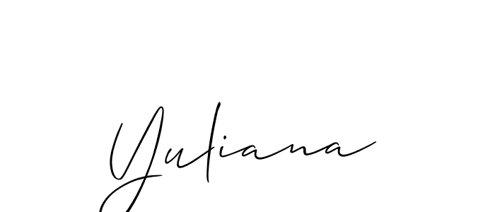 Yuliana stylish signature style. Best Handwritten Sign (Allison_Script) for my name. Handwritten Signature Collection Ideas for my name Yuliana. Yuliana signature style 2 images and pictures png