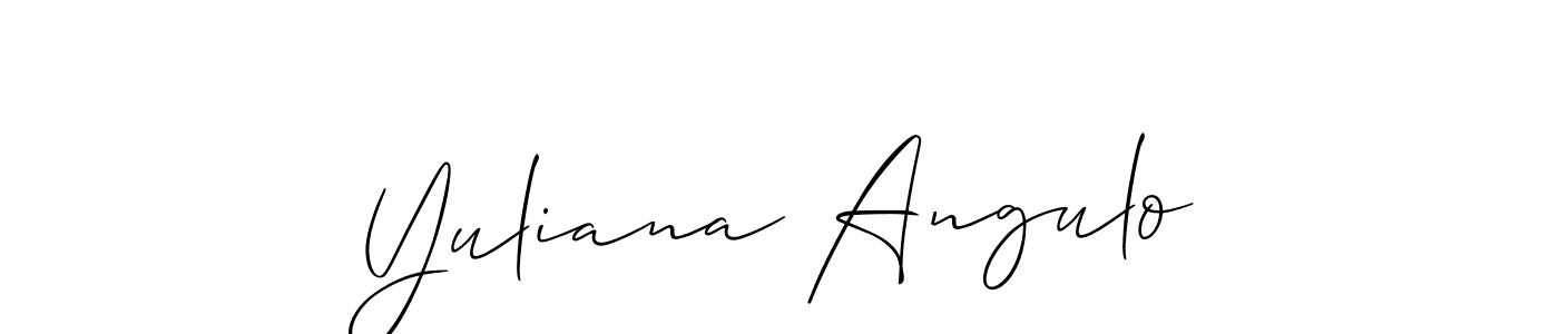 Use a signature maker to create a handwritten signature online. With this signature software, you can design (Allison_Script) your own signature for name Yuliana Angulo. Yuliana Angulo signature style 2 images and pictures png