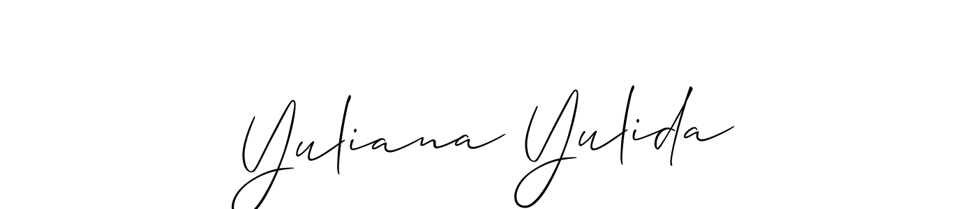 It looks lik you need a new signature style for name Yuliana Yulida. Design unique handwritten (Allison_Script) signature with our free signature maker in just a few clicks. Yuliana Yulida signature style 2 images and pictures png