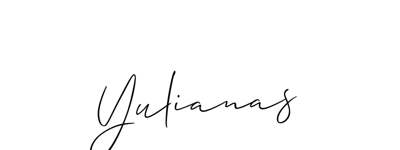 Also we have Yulianas name is the best signature style. Create professional handwritten signature collection using Allison_Script autograph style. Yulianas signature style 2 images and pictures png