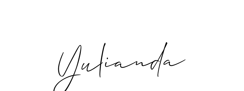 Create a beautiful signature design for name Yulianda. With this signature (Allison_Script) fonts, you can make a handwritten signature for free. Yulianda signature style 2 images and pictures png