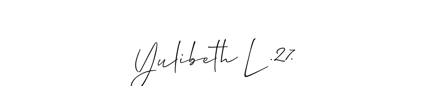 Create a beautiful signature design for name Yulibeth L .27.. With this signature (Allison_Script) fonts, you can make a handwritten signature for free. Yulibeth L .27. signature style 2 images and pictures png