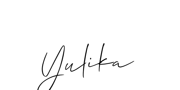 The best way (Allison_Script) to make a short signature is to pick only two or three words in your name. The name Yulika include a total of six letters. For converting this name. Yulika signature style 2 images and pictures png