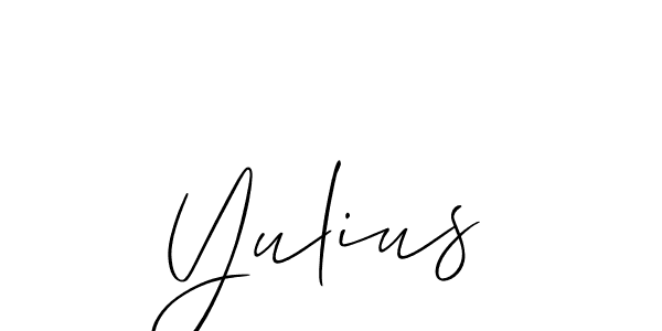 Also we have Yulius name is the best signature style. Create professional handwritten signature collection using Allison_Script autograph style. Yulius signature style 2 images and pictures png