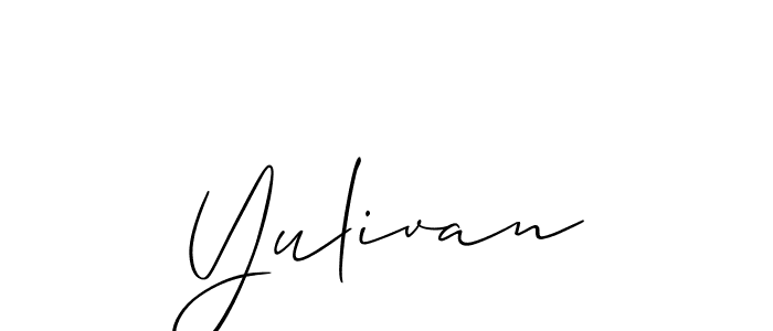 It looks lik you need a new signature style for name Yulivan. Design unique handwritten (Allison_Script) signature with our free signature maker in just a few clicks. Yulivan signature style 2 images and pictures png