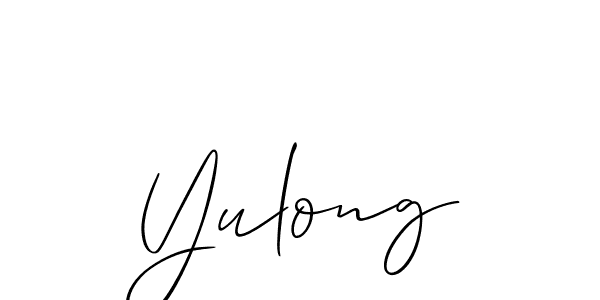 Make a beautiful signature design for name Yulong. With this signature (Allison_Script) style, you can create a handwritten signature for free. Yulong signature style 2 images and pictures png