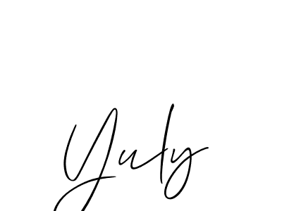 Use a signature maker to create a handwritten signature online. With this signature software, you can design (Allison_Script) your own signature for name Yuly. Yuly signature style 2 images and pictures png