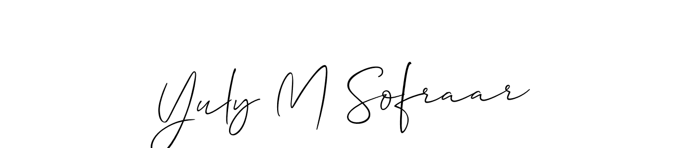 Yuly M Sofraar stylish signature style. Best Handwritten Sign (Allison_Script) for my name. Handwritten Signature Collection Ideas for my name Yuly M Sofraar. Yuly M Sofraar signature style 2 images and pictures png