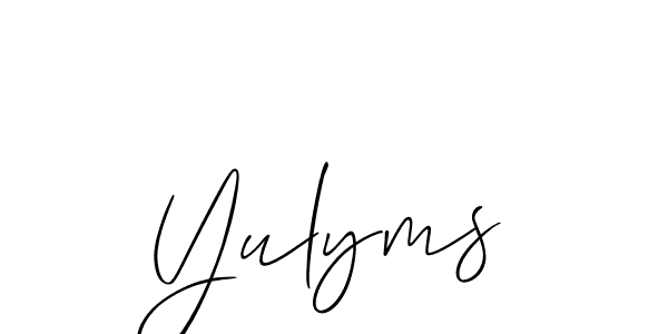 How to make Yulyms signature? Allison_Script is a professional autograph style. Create handwritten signature for Yulyms name. Yulyms signature style 2 images and pictures png
