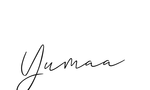 Make a beautiful signature design for name Yumaa. With this signature (Allison_Script) style, you can create a handwritten signature for free. Yumaa signature style 2 images and pictures png