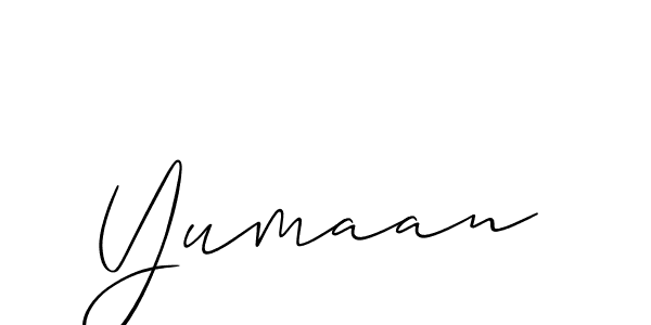Design your own signature with our free online signature maker. With this signature software, you can create a handwritten (Allison_Script) signature for name Yumaan. Yumaan signature style 2 images and pictures png