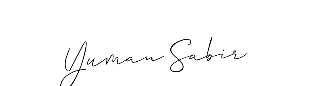 Create a beautiful signature design for name Yuman Sabir. With this signature (Allison_Script) fonts, you can make a handwritten signature for free. Yuman Sabir signature style 2 images and pictures png