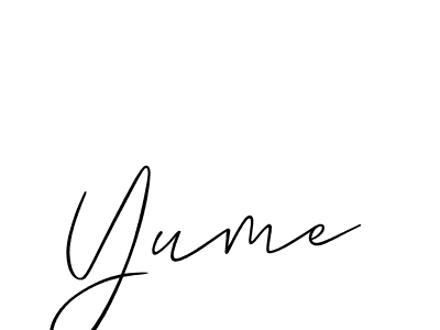 The best way (Allison_Script) to make a short signature is to pick only two or three words in your name. The name Yume include a total of six letters. For converting this name. Yume signature style 2 images and pictures png