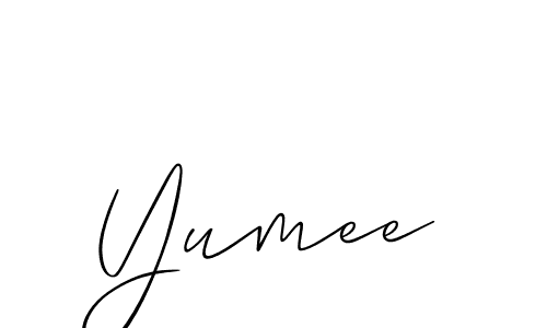 Create a beautiful signature design for name Yumee. With this signature (Allison_Script) fonts, you can make a handwritten signature for free. Yumee signature style 2 images and pictures png