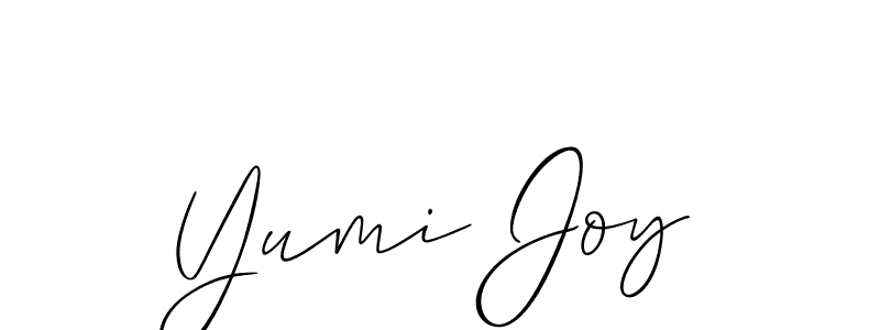 Design your own signature with our free online signature maker. With this signature software, you can create a handwritten (Allison_Script) signature for name Yumi Joy. Yumi Joy signature style 2 images and pictures png