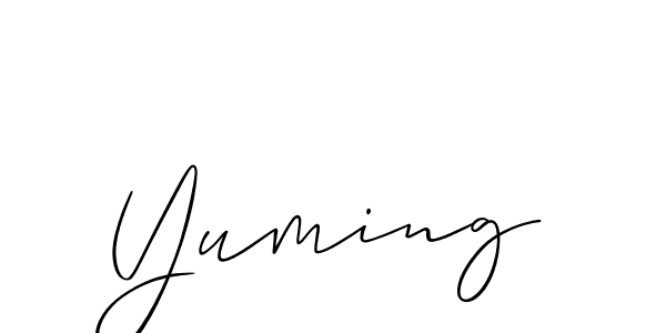 The best way (Allison_Script) to make a short signature is to pick only two or three words in your name. The name Yuming include a total of six letters. For converting this name. Yuming signature style 2 images and pictures png