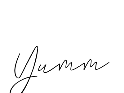 Design your own signature with our free online signature maker. With this signature software, you can create a handwritten (Allison_Script) signature for name Yumm. Yumm signature style 2 images and pictures png
