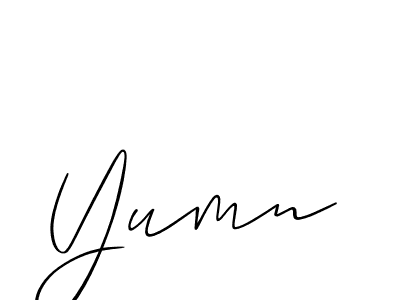 Create a beautiful signature design for name Yumn. With this signature (Allison_Script) fonts, you can make a handwritten signature for free. Yumn signature style 2 images and pictures png