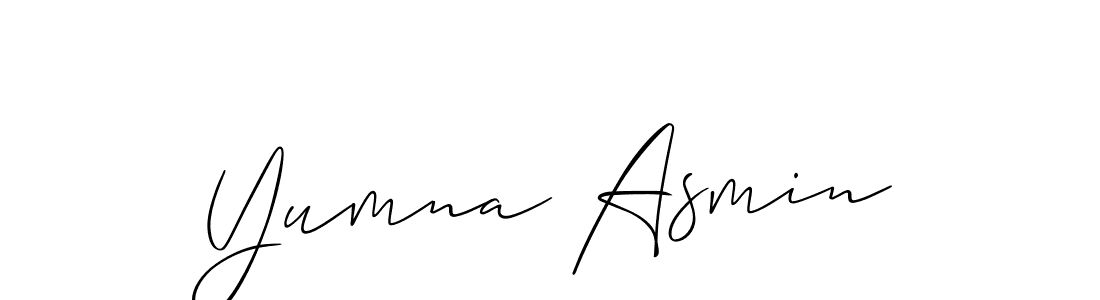 Design your own signature with our free online signature maker. With this signature software, you can create a handwritten (Allison_Script) signature for name Yumna Asmin. Yumna Asmin signature style 2 images and pictures png
