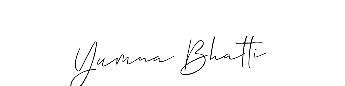 The best way (Allison_Script) to make a short signature is to pick only two or three words in your name. The name Yumna Bhatti include a total of six letters. For converting this name. Yumna Bhatti signature style 2 images and pictures png